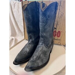 Durango DB4142 Blue Spade Leather Western Cowboy Boots Mens 10.5 D Distressed